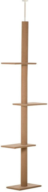 PawHut Kratzbaum aus Plüsch in Braun, höhenverstellbar, B/T/H: 43 x 27 x 228 cm - Bild 1