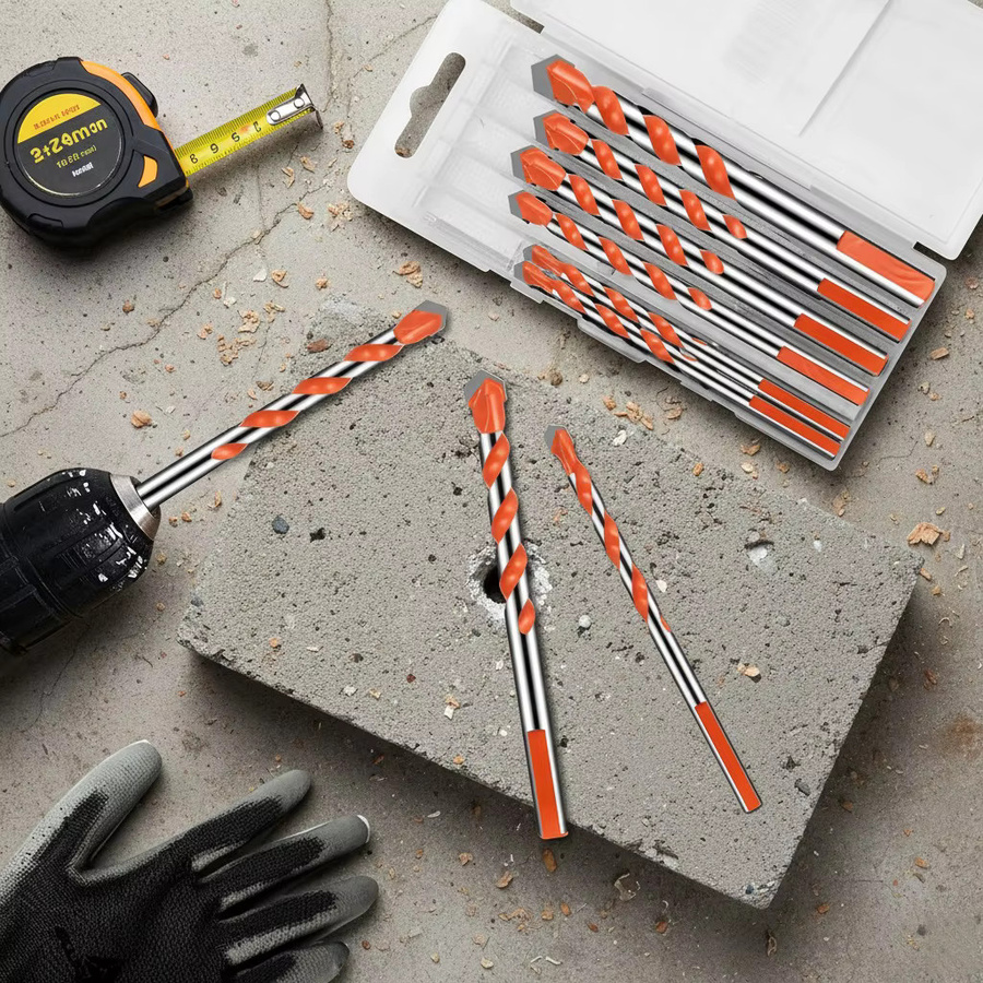 CHUJIN Steinbohrer-Set für Fliesen, Ziegel, Beton und Glas, verchromt, Orange, 5/10er-Pack - Bild 5