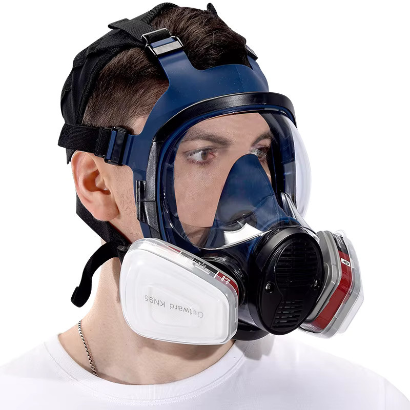 Vollgesicht-Atemschutzmaske mit Filtern für Bauprojekte, Chemikalien, Farbe und Pestizide - Bild 4