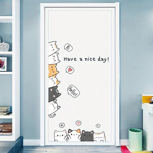 BRUP Wandaufkleber mit 10 Katzen und Have A Nice Day Motiv in Mehrfarbig für Kinderzimmer und Wohnzimmer - Bild 1