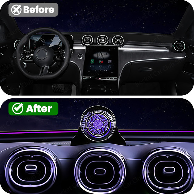 Mercedes Benz C W206 W205 GLC X254 Auto Audio 4D Hochtöner mit LED Umgebungslicht in 64 Farben für das Instrumentenpanel und rotierende Zentrum Lautsprecher, Multicolor - Bild 1