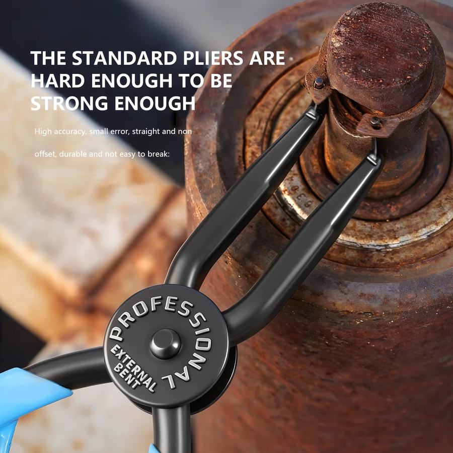NIUXIANG Sicherungsringzange 7 Zoll Hochleistungs-Innen- und Außenringzange mit geraden und gebogenen Zangenspitzen, federbelastet - Bild 3