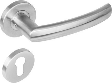 Intersteel Türdrücker Blok in Edelstahloptik Silber mit PZ-Rosetten - Bild 1
