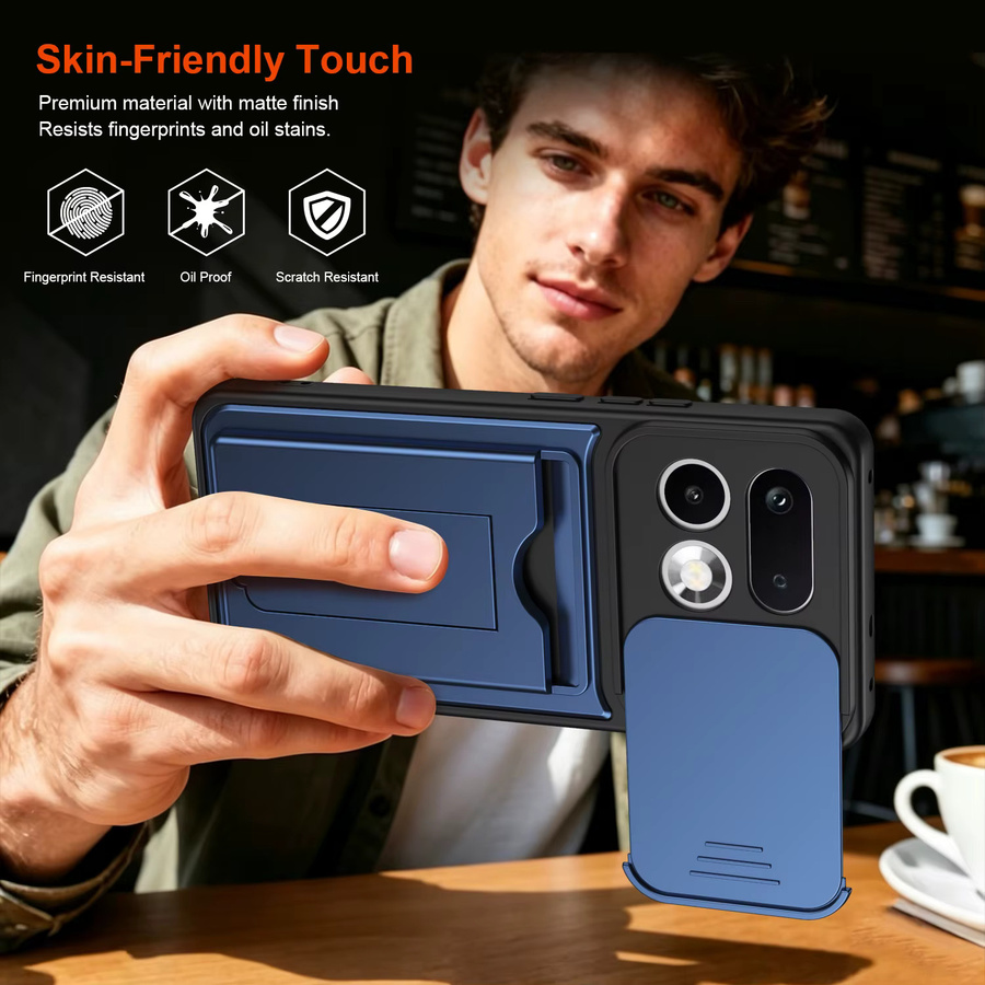 Stoßfeste Handyhülle für OPPO Realme 16 Pro Plus 16Pro 5G in Schwarz mit Kartenhalter und Linsenschutz - Bild 4