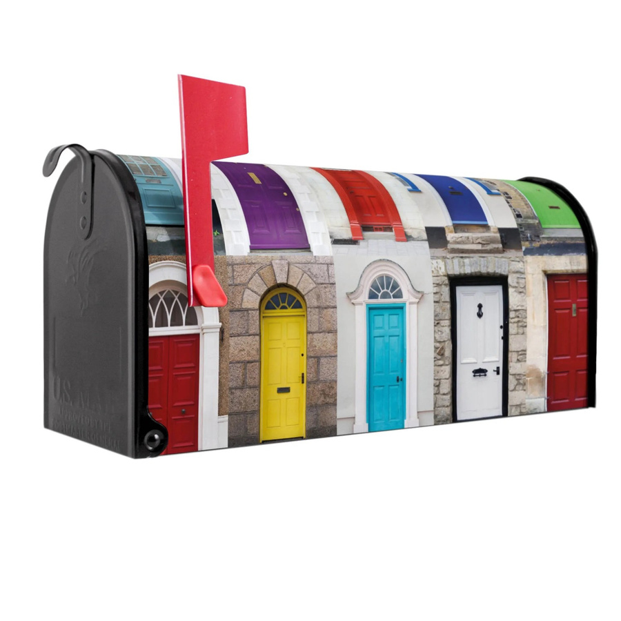 Banjado Amerikanischer Briefkasten Schwarz mit US-Motiv aus pulverbeschichtetem Stahl, B/T/H: 48 x 22 x 16 cm - Bild 2