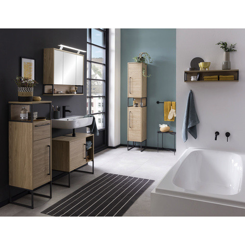 Schildmeyer Hochschrank Limone Eiche in Braun für dein Badezimmer, Breite: 30,4 cm, Höhe: 183,4 cm, Tiefe: 33,1 cm - Bild 3