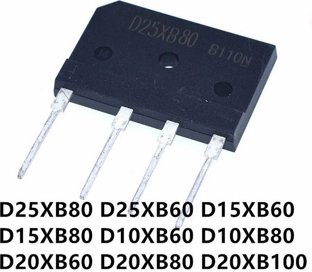 5 Stück Brückengleichrichter D25XB80 D25SBA80 in Schwarz, 25 V 800 V - Bild 1