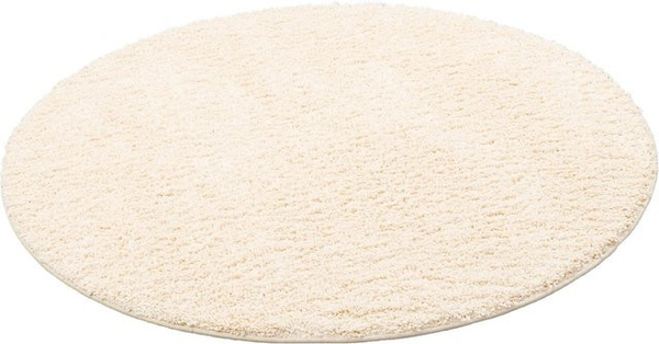 Snapstyle Milano Hochflor Langflor Teppich Rund Creme 100 x 100 cm