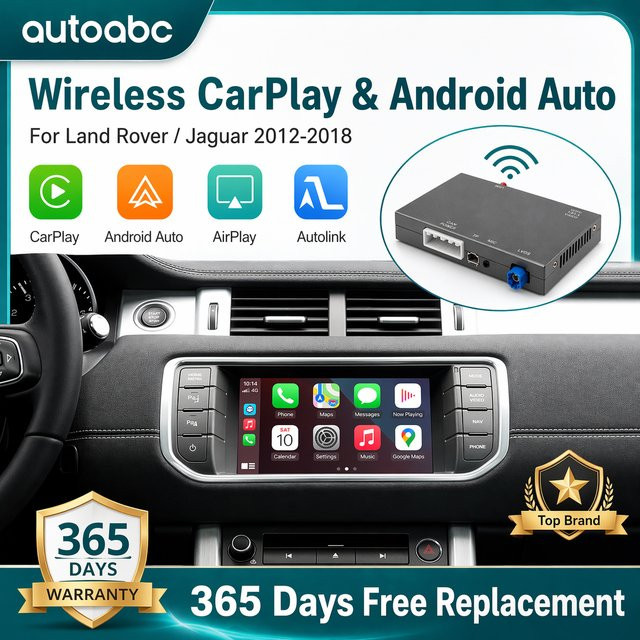 AUTOABC Kabelloses CarPlay und Android Auto Interface mit Mirror Link für Range Rover Evoque, Jaguar F-Pace, Discovery 4, Freelander 2, XE, XF und XJL - Bild 1