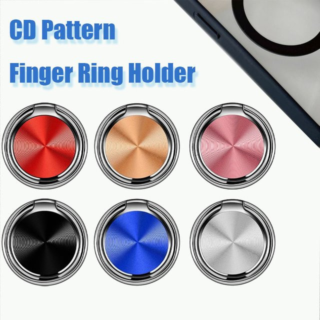 YTDMEN Metall Handy Ständer mit Ring und Aufkleber in Silber für iPhone, Samsung und Xiaomi zur Nutzung im Auto oder auf dem Schreibtisch - Bild 1