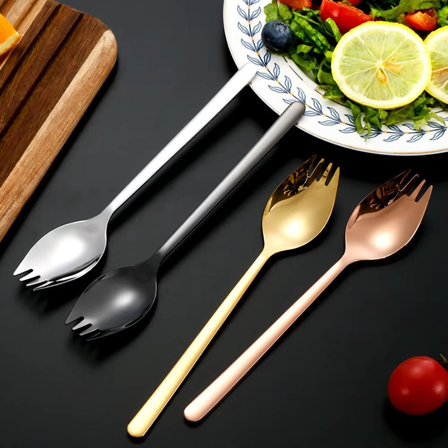 Edles Besteckset aus poliertem Edelstahl in Silber für Dessert, Salat und Obst, 6-teilig - Bild 2
