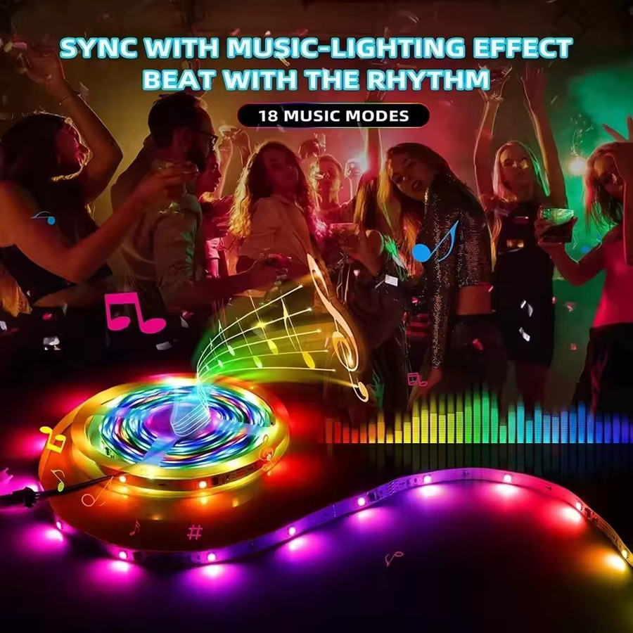 Adiodo RGB-IC Dream Strip Light LED-Leuchte mit Bluetooth App-Steuerung und USB-Anschluss, Multicolour TV-Hintergrundbeleuchtung - Bild 2