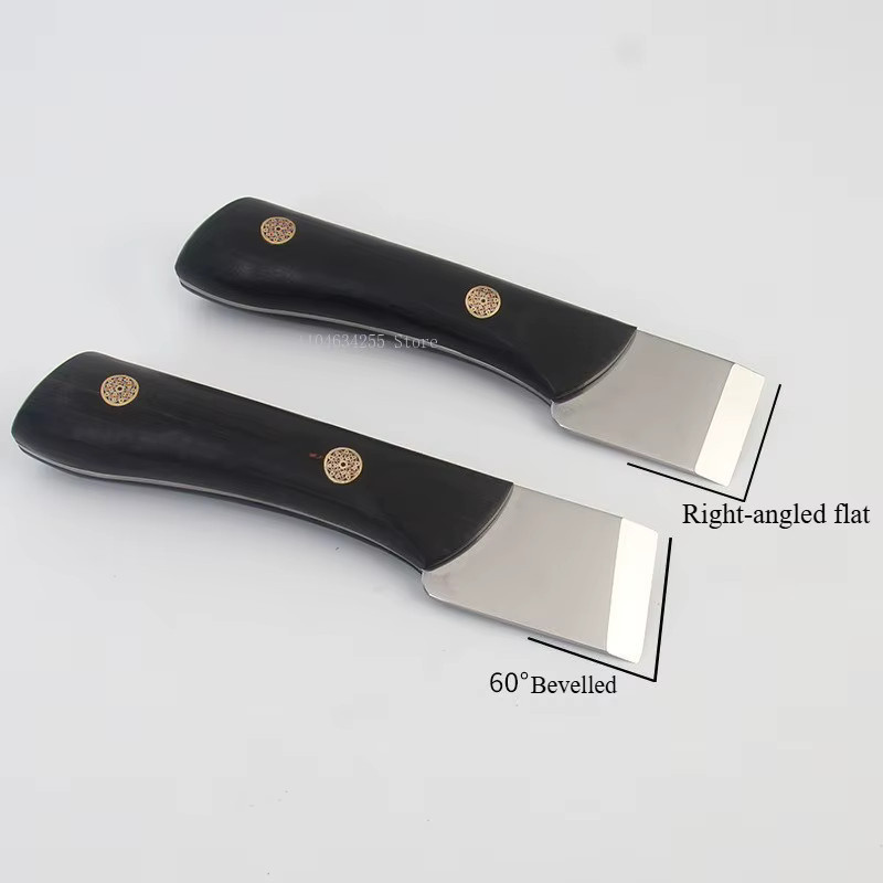 Leder-Schneidemesser für DIY Leathercraft mit Holzgriff und Stahlklinge in Schwarz - Bild 3