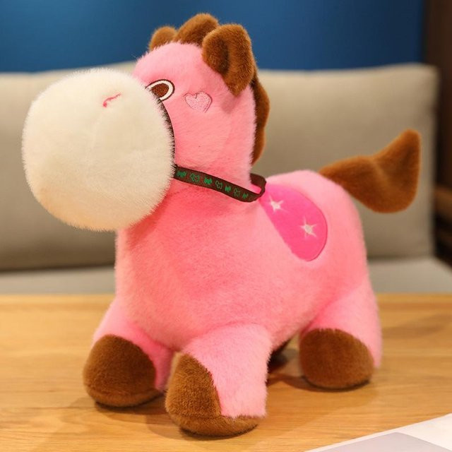 Regenbogen-Pony-Plüschtier, Rosa, Plüsch / Textil - Bild 1