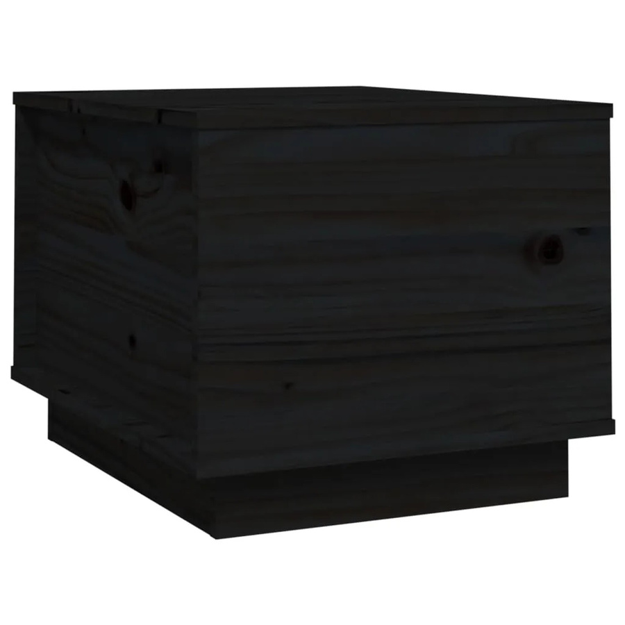 vidaXL Couchtisch aus massivem Kiefernholz in Schwarz mit Lift-Mechanismus, B/T/H: 50 x 50 x 35 cm - Bild 2