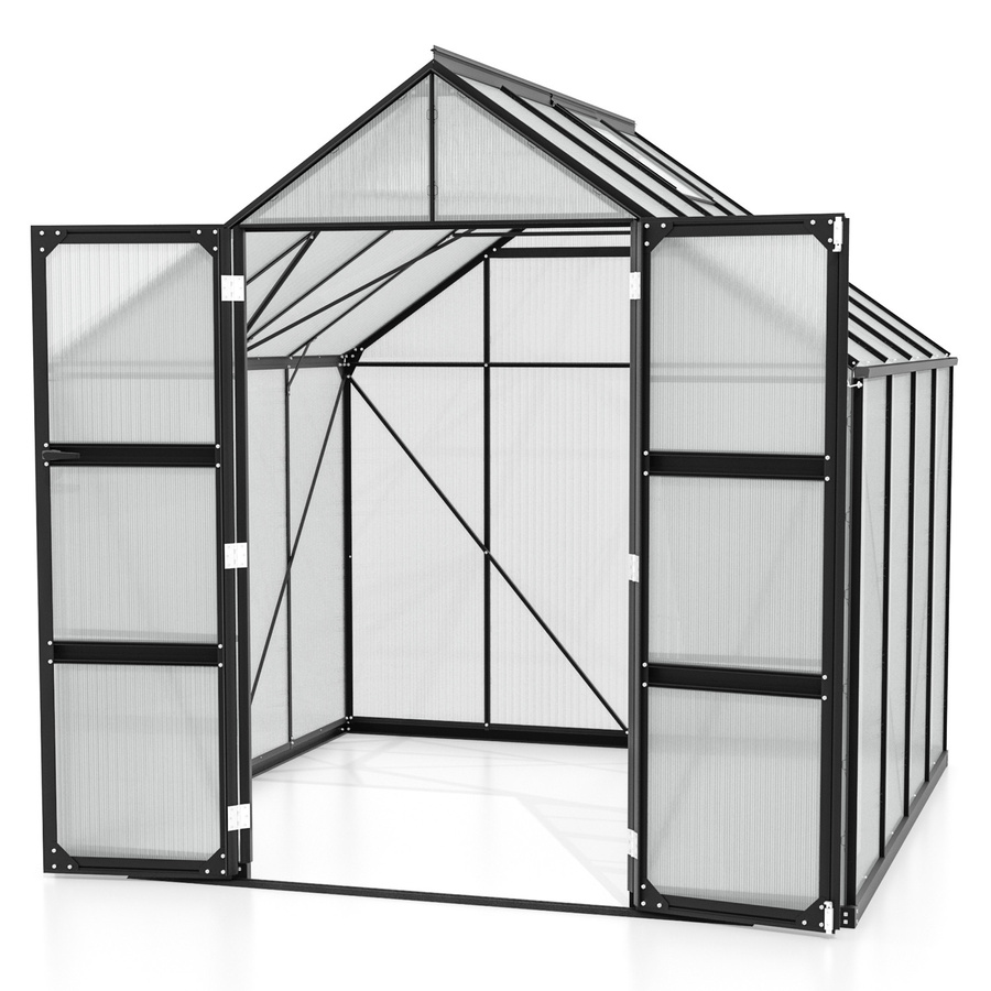 Vitavia Gewächshaus Domus 6700 in Schwarz mit 6,7 m² Fläche und 6 mm Polycarbonat-Platten - Bild 3