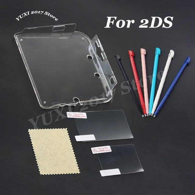 Yu Xi Crystal Hard Shell Schutzhülle für 2DS in Transparent mit Displayschutzfolie und Touch Pen - Bild 1