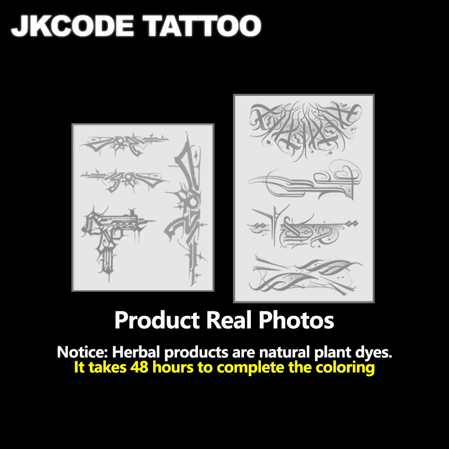 JKCODE TATTOO Temporäre Tattoo-Aufkleber, Graffiti-Stil, wasserdicht - Bild 3