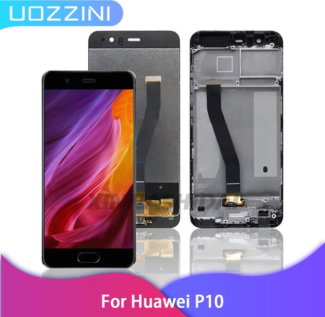 Huawei P10 LCD Display mit Touchscreen und Rahmen in Schwarz als Ersatzteil für die Montage - Bild 1