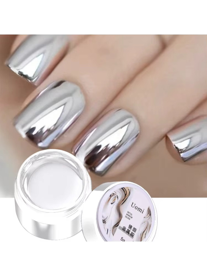 Mirror Metallic Gel-Nagellack, Silber und Roségold, Unisex - Bild 4