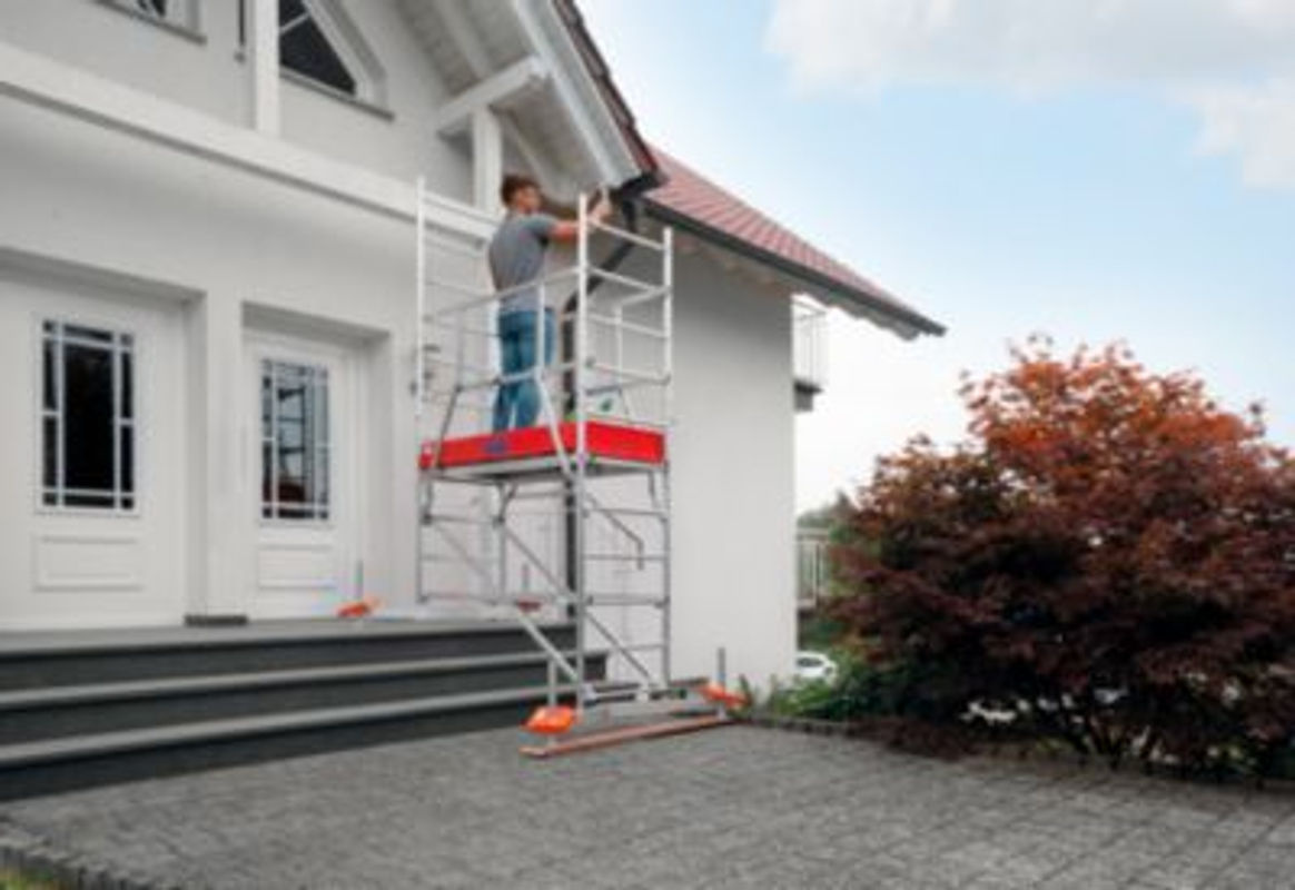 Krause MONTO ClimTec Arbeitsgerüst 1. Aufstockung aus Aluminium in Silber mit einer Arbeitshöhe von 5,00 m - Bild 5
