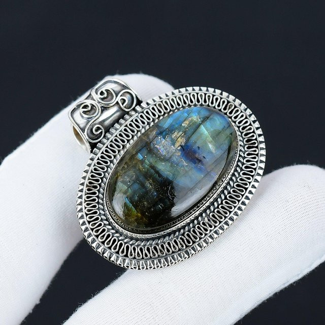 JewelryMart Anhänger, Labradorit, 925 Silber, Damen - Bild 1