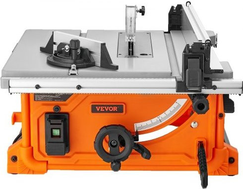 VEVOR Tischkreissäge 1800W mit 4400 U/min, Orange, 85 mm Querschnitt und 60 mm Schrägschnitt für Holzbearbeitung und DIY-Projekte - Bild 1