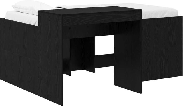 vidaXL Hochbett mit Schreibtisch für Kinder in Schwarz aus Holzwerkstoff, B/T/H: 160 x 80 x 163 cm - Bild 1