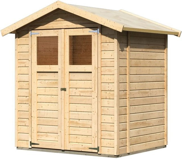 Karibu Holz-Gartenhaus Rom mit Satteldach in Braun, B/T/H: 222 x 177 x 149 cm - Bild 1