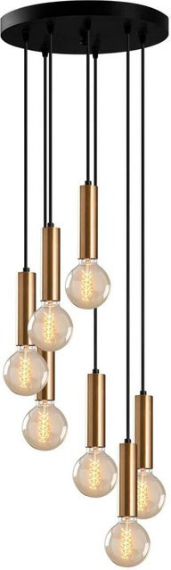 Opviq Pendelleuchte Tempo in Bronze aus Metall mit 7 E27 Fassungen, Höhe: 136 cm, Breite: 40 cm, Tiefe: 40 cm - Bild 1
