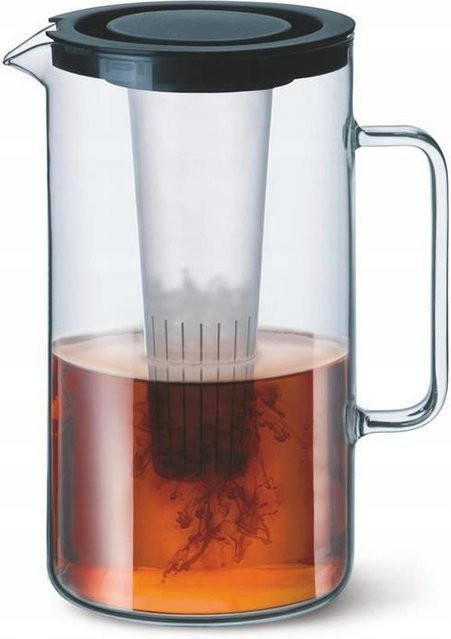 Simax Glaskanne mit Teefilter und Eiswürfeleinsatz für Eistee, transparent, 2,5 l - Bild 1