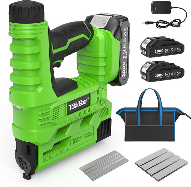 Taskstar 2-in-1 Elektrische Nagelpistole Kabellos 18 Gauge Tacker Nagler für Makita 18V Akku in Grün - Bild 1