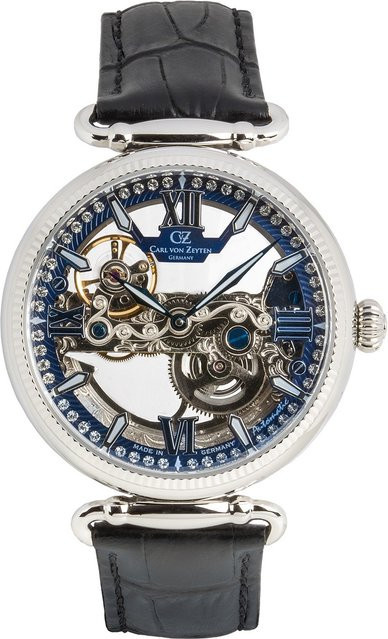 Carl von Zeyten Damenuhr Automatik, Edelstahl, 42 mm, Leder, 3 ATM - Bild 1