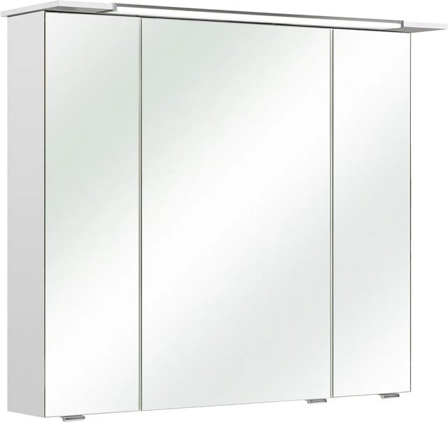 Pelipal Spiegelschrank Weiß Glänzend mit LED-Beleuchtung und Soft-Close-Türen, Breite: 82 cm, Höhe: 71 cm - Bild 1