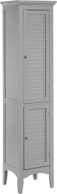 Teamson Home Glancy Freistehender Wäscheturm in Grau mit zwei Louvered Türen im Shaker-Stil, H: 160 cm, B: 33 cm, T: 33 cm - Bild 1