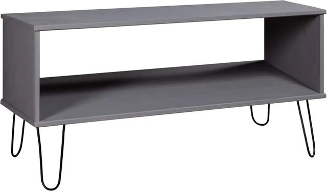 vidaXL Couchtisch New York in Grau aus massivem Kiefernholz, rechteckig, B/T/H: 45,0 x 45,6 x 45,0 cm - Bild 1
