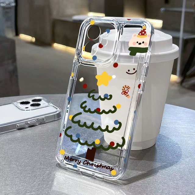 Stoßfeste transparente Silikonhülle mit niedlichem Bären-Design für dein iPhone (kompatibel mit iPhone 17 Pro bis iPhone 11) in Transparent - Bild 1