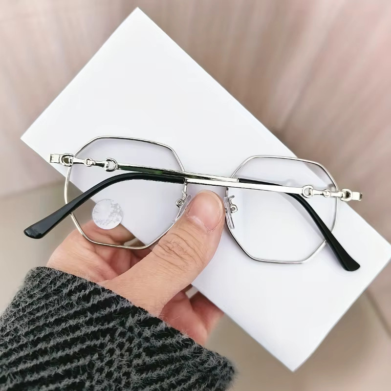 DIXSG Korrektionsbrille Hexagonal, Metall, Transparent, Unisex, Blaulichtfilter - Bild 2