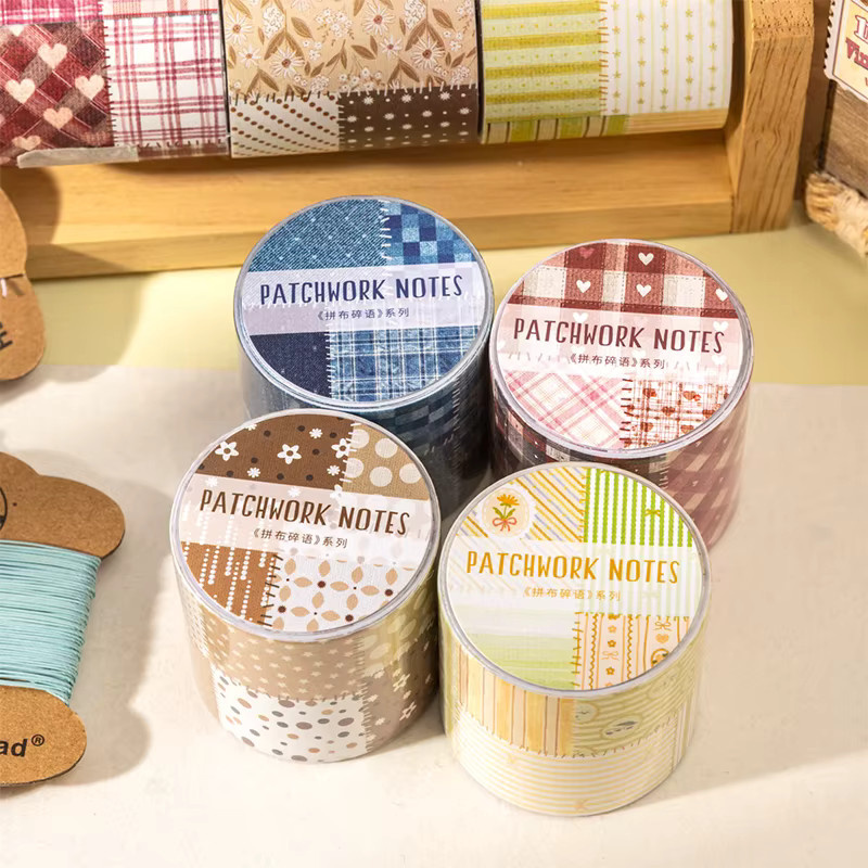 JIANQI Washi Tape Patchwork Sprachbänder in Multicolour für Scrapbooking und Junk Journal, Breite: 4 cm, Länge: 2 m - Bild 2