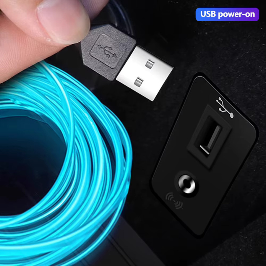 Flexible LED Ambientebeleuchtung für dein Auto mit USB-Anschluss als DIY Kaltlicht-Linie zur Innenraum-Dekoration - Bild 3