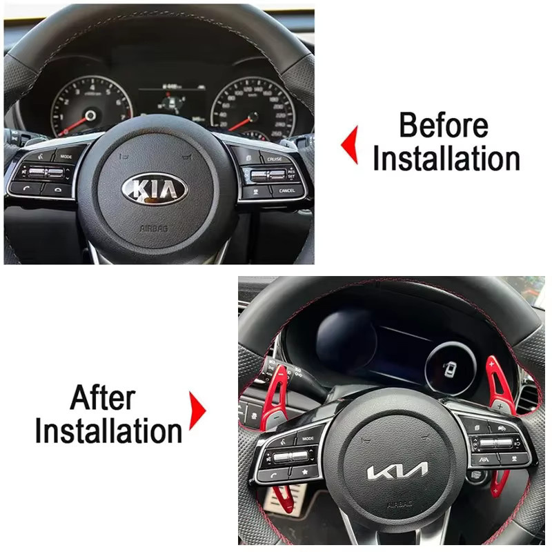 Schaltwippen und Schalthebel-Aufkleber Set für Kia Sorento 4 UM MQ4 GT-Line X-LINE Plug-In Hybrid 2016–2024 inklusive Lenkradverlängerung - Bild 4