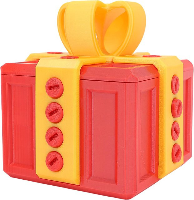 mfySpace Ärgerliche Geschenkbox mit Schrauben 3D-gedruckte Geschenkbox Rot - Bild 1