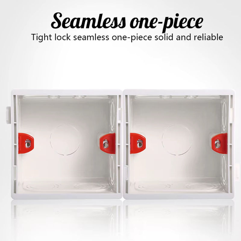 DXDXTT Schalter-Steckdosenbox mit verstellbarer Montage-Rückseite für 86 mm x 86 mm Standard-Geräte, Tiefe: 50 mm - Bild 4