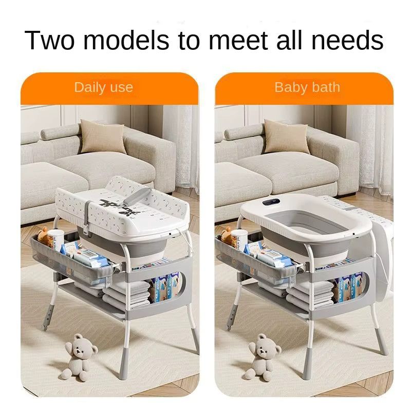 Pakey 2-in-1 Baby-Pflegetisch und Windel-Pflegestation, faltbarer multifunktionaler Badetisch für Neugeborene - Bild 3