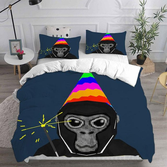 Gorilla Tag Bettwäsche-Set, 3-teilig, Multicolor, B/H: 135 x 200 cm - Bild 1