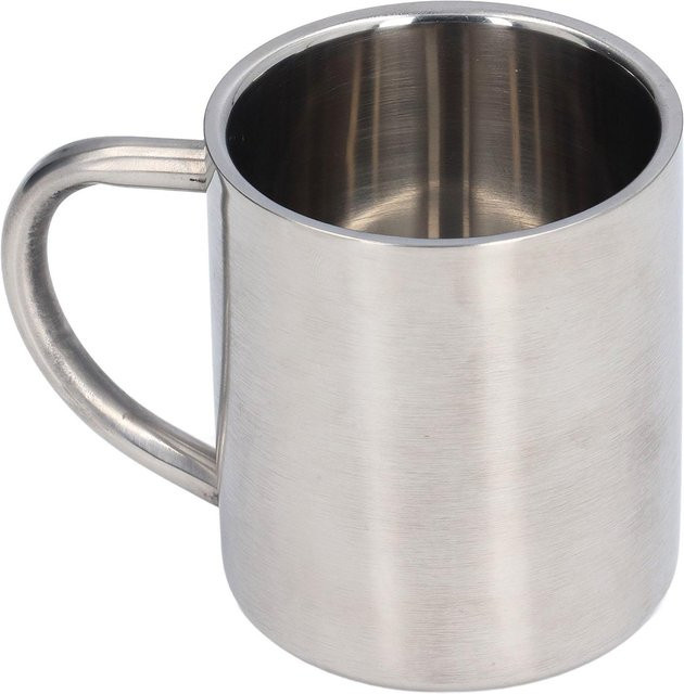 Doppelwandiger Edelstahlbecher mfySpace mit Griff, Schwarz, 220 ml - Bild 1
