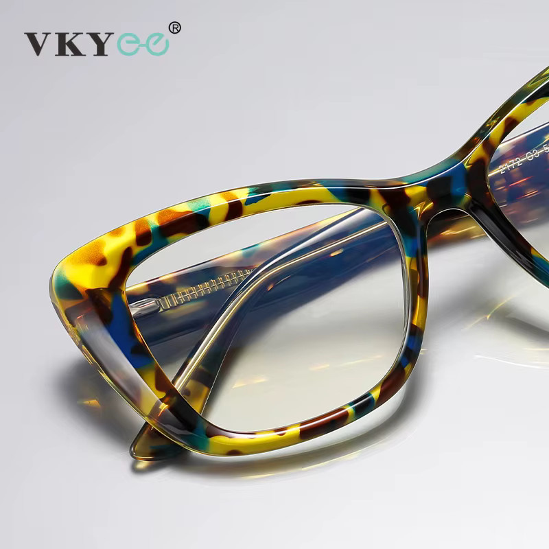 VKYEE Korrektionsbrille Cat-Eye, Vollrand, Kunststoff, Multicolor, Damen - Bild 2