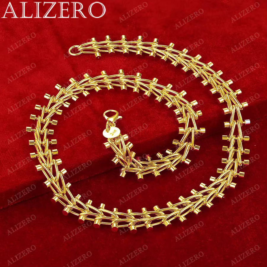 ALIZERO Halskette, 925 Silber, 18 Karat vergoldet, Perle, Unisex - Bild 1