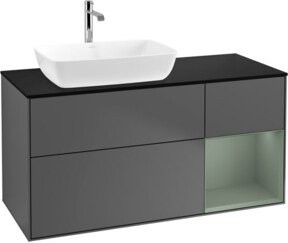 V&B Waschtischunterschrank Finion mit Wandbeleuchtung, Anthrazit lackiert, Breite: 120 cm, Tiefe: 50,1 cm, Höhe: 50,1 cm - Bild 1