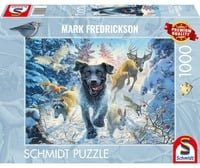 Schmidt Spiele Puzzle Hundeliebe mit schwarzem Labrador im Schnee - Bild 1